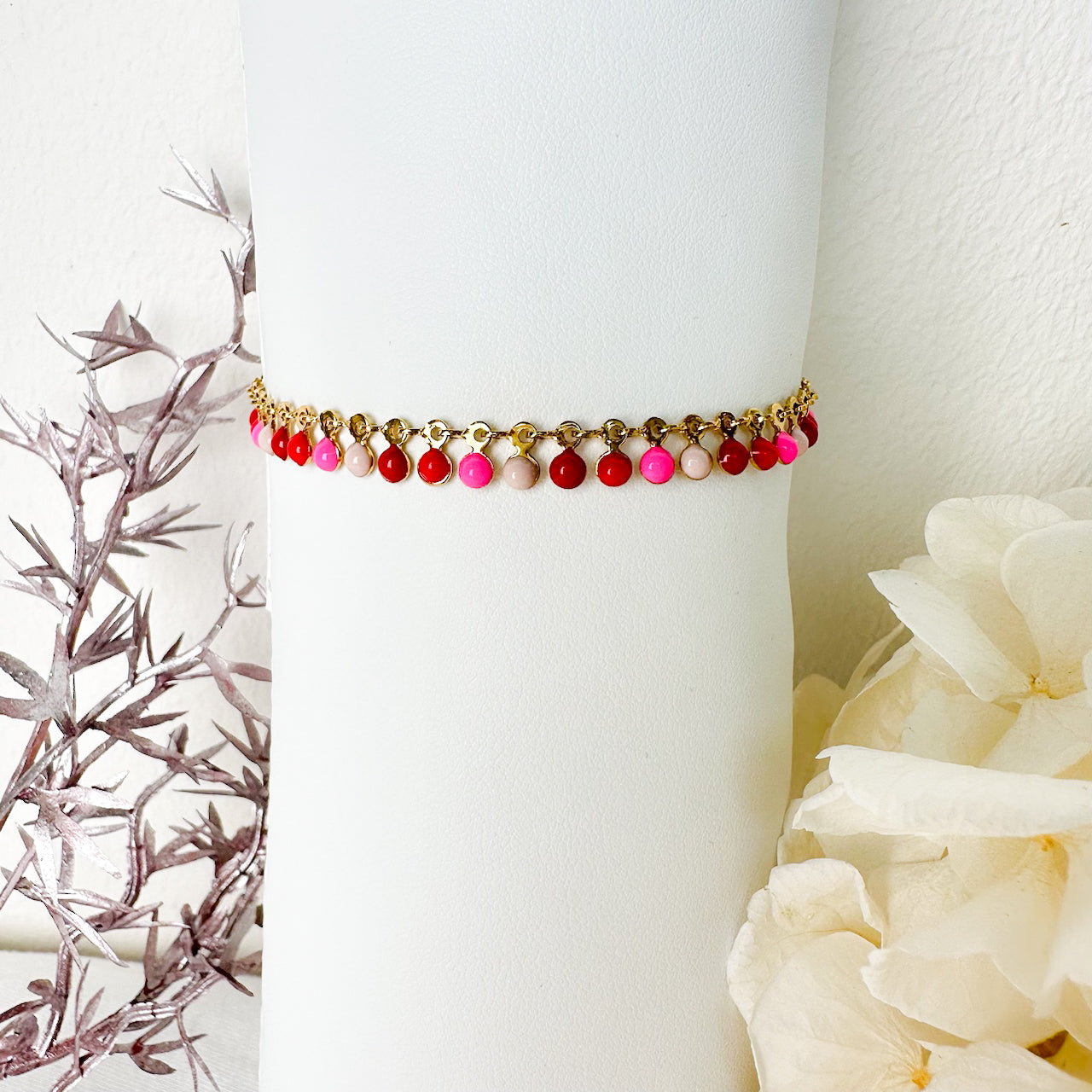 "PELIN" Rot/Pink HevGin Armband